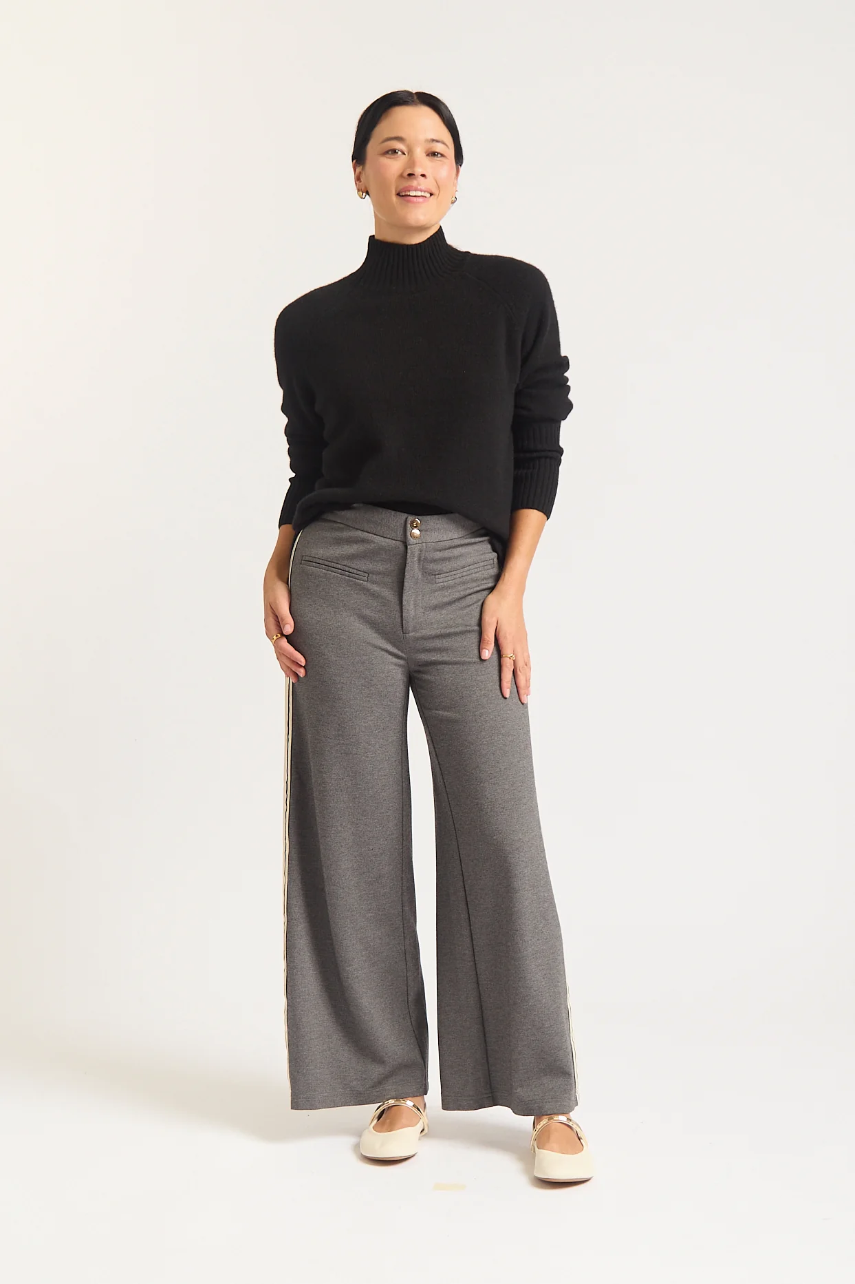Bebe Cashmere Polo In Black - Image 2