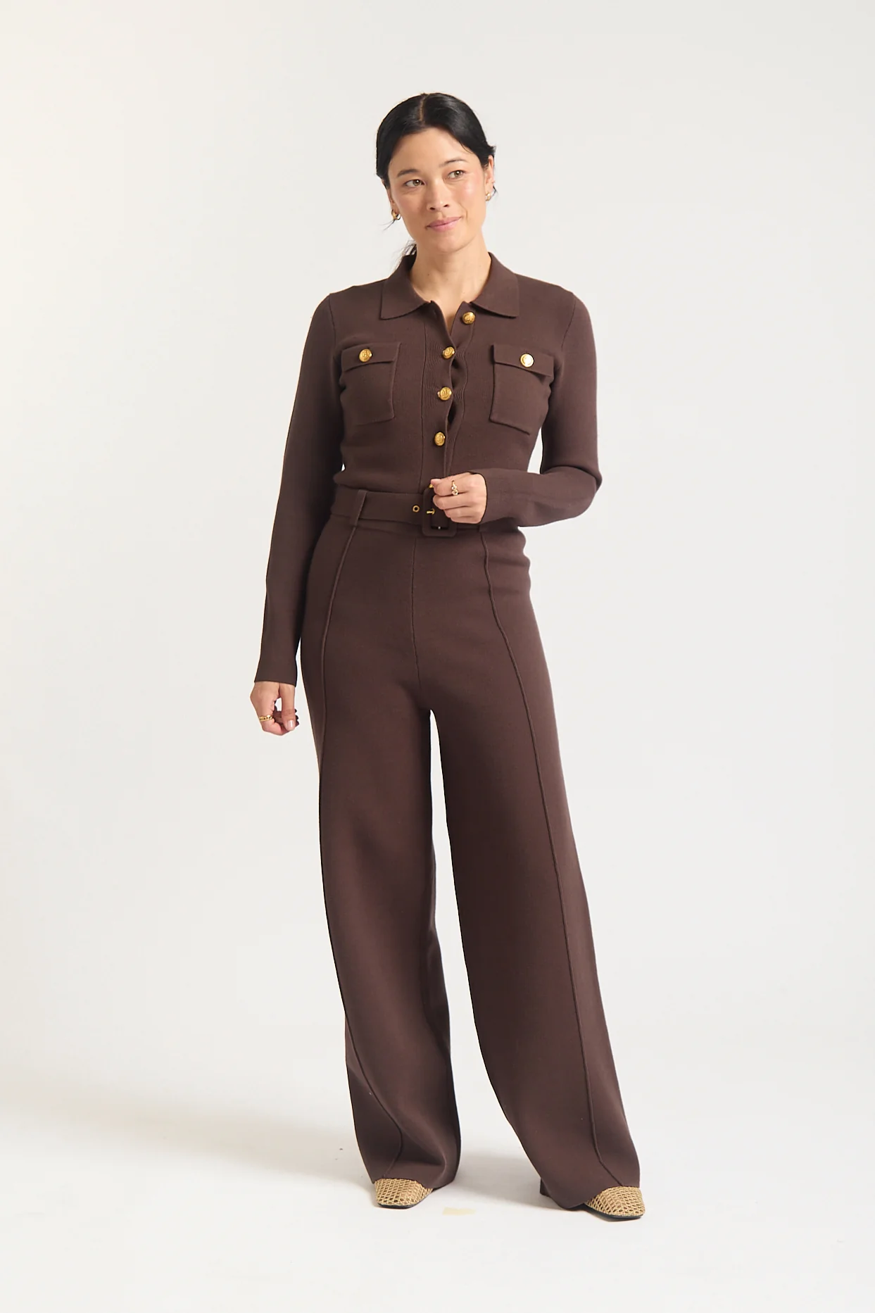 Carter Crepe Jacket Mini In Chocolate